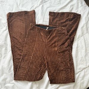 Free People Slim Pull-On Velvet Flare Pants